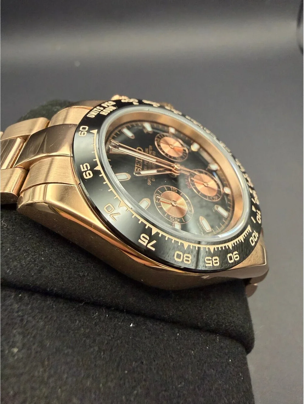 CUSTOM SEIKO DAYTONA ROSE GOLD BLACK